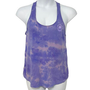 Vtg 90s Converse All Star Sz XL Racerback Tank Top Tie Dye Purple Throwback